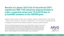ARVO 2020 - Sepofarsen phase 1b/2 clinical trial results for Leber congenital amaurosis 10
