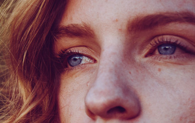 Close up of the eyes a woman