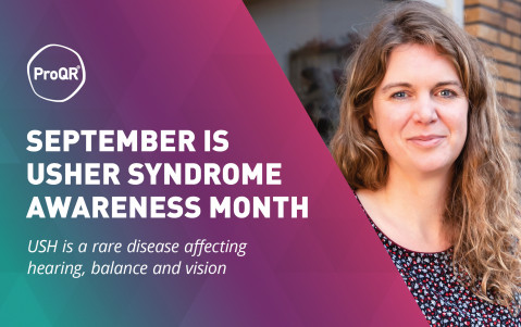 Picture of Maartje with text: September is Usher syndrome awareness month. USH is a rare disease affecting hearing, balance and vision.