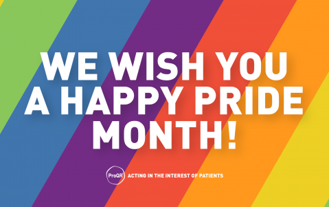 Rainbow image with text We Wish You A Happy Pride Month!