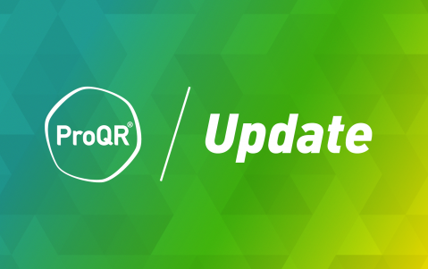 ProQR logo on the left. The word update on the right.
