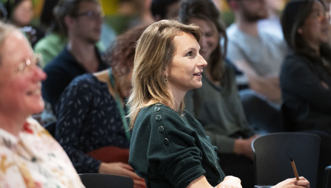 ProQRian at a monthly company meeting