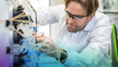 Male scientist in the lab