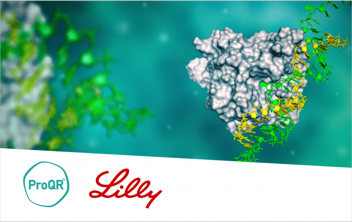 ProQR and Lilly logos and Axiomer technology image