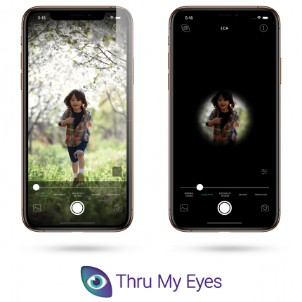 Example screens of the Thru My Eyes app