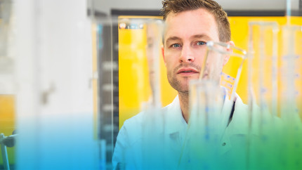 Male scientist working in the lab