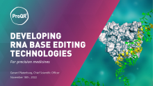 Presentation title slide: Development of RNA Base Editing Technologies for Precision Medicines