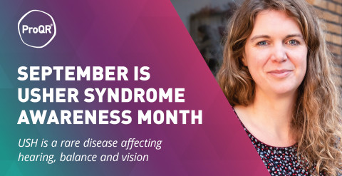Picture of Maartje with text: September is Usher syndrome awareness month. USH is a rare disease affecting hearing, balance and vision.