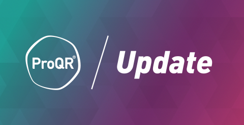 ProQR logo on the left. The word update on the right.