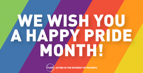 Rainbow image with text We Wish You A Happy Pride Month!