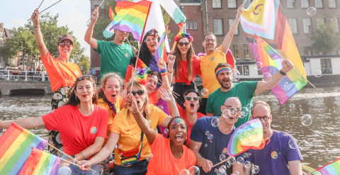 ProQRians on a Pride boat