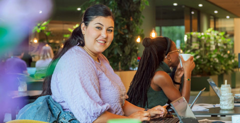 DEI member at the ProQR restaurant