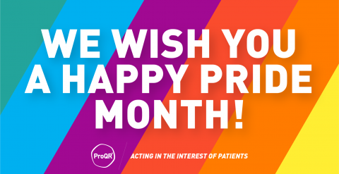 Rainbow image with text We Wish You A Happy Pride Month!