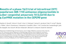 ARVO 2020 - Sepofarsen phase 1b/2 clinical trial results for Leber congenital amaurosis 10