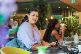 DEI member at the ProQR restaurant