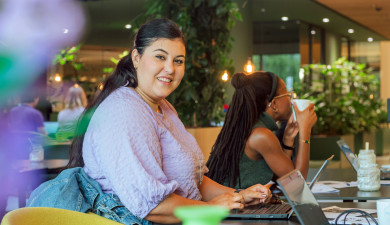 DEI member at the ProQR restaurant